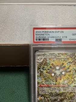 Magneton #159 - 2024 Surging Sparks ETB Pokemon Center Stamp Promo - PSA 10 - Image 2