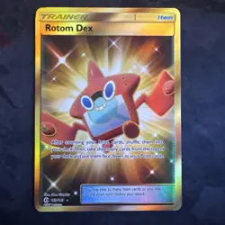 Pokemon TCG Rotom Dex Sun & Moon Base Set 159/149 Holo Secret Rare NM/M - Image 1