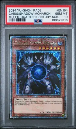 PSA 10 Caius The Shadow Monarch | 1st Edition RA03 | QCSR | YU-GI-OH! - Image 1