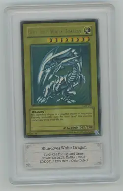 Yugioh Blue-Eyes White Dragon SDK-001 Ultra Rare Unlimited FADED WAVY ARS 6 - Image 1