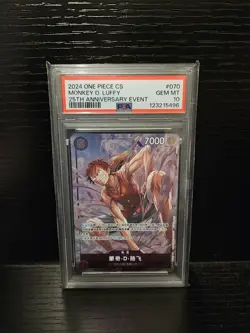 PSA 10 One Piece Card Monkey D Luffy OP03-070 25th Anniversary Event - Image 1