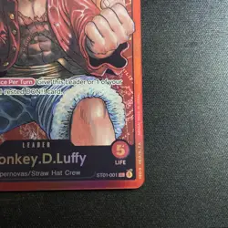 One Piece English Monkey.D.Luffy ST01-001 Leader Foil - Near Mint - Image 3