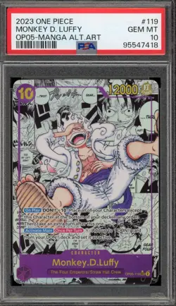 One Piece CCG Monkey.D.Luffy Manga Alternate Art OP05-119 PSA 10 Gem Mint - Image 1