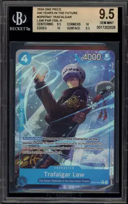 One Piece CCG Trafalgar Law 500 Years in the Future Par Foil OP07-047 BGS 9.5 - Image 1