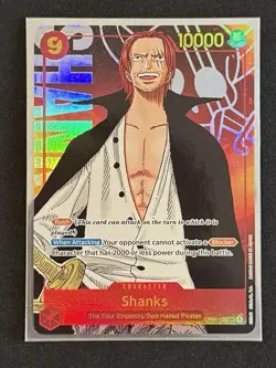 One Piece CCG Shanks Parallel OP01-120 Romance Dawn Secret Rare English NM - Image 1