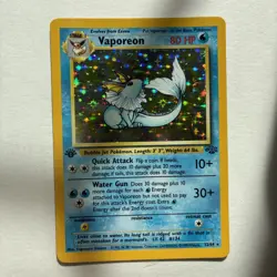 Pokemon TCG Vaporeon 1st Edition Holo Card 12/64 Jungle NM-/LP+ - Image 1