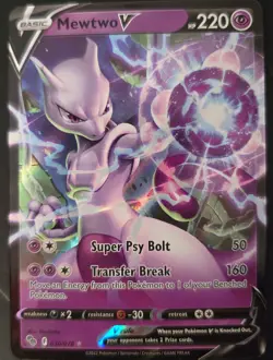 Pokemon Mewtwo v Holo Ultra Rare TCG Card Pokemon Go 030/078 - Image 1