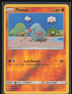 Phanpy Reverse Holo 111/214 Pokemon SM08: Lost Thunder LP Pokemon Card - Image 1