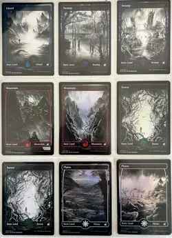 MTG Innistrad Midnight Hunt Full Art Land Set of 10 Cards Missing 1 Forest - Image 1