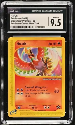 CGC 9.5 MINT+ Ho-Oh # 52 WOTC Black Star Promo "Center NY" Pokemon Card - Image 1