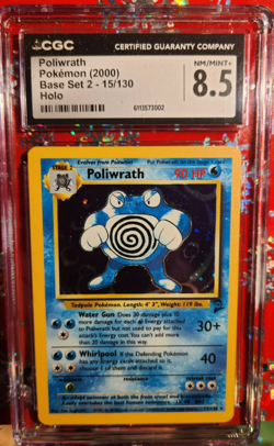 CGC 8.5 Poliwrath 2000 Base Set 2 15/130 Holo Pokemon Card - Image 1