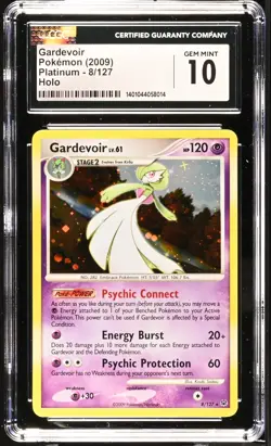 CGC 10 GEM MINT Gardevoir 2009 Platinum 8/127 Holo Rare Pokemon Card - Image 1