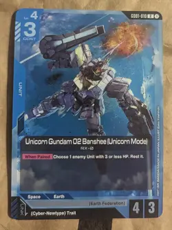 Gundam Card Game Unicorn Gundam 02 Banshee Unicorn Foil R GD01-010 - Image 1
