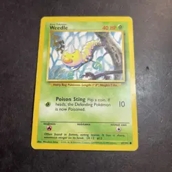 WEEDLE - Base Set - 69/102 - Common - Pokemon Card - Unlimited Edition - MP - Image 1