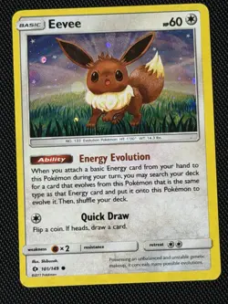 Eevee - 101/149 - Cosmos Holo Promo - Sun & Moon Base Set - Pokemon Card LP/NM - Image 1