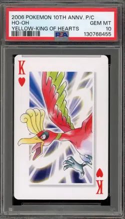 Pokemon 10th Ann. Playing Cards Ho-Oh Yellow King of Hearts PSA 10 Gem Mint - Image 1