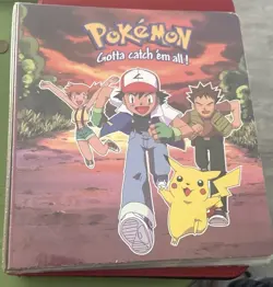 Vintage 1999 3 Ring Card Binder Nintendo Pokemon Pikachu Ash Misty Brock EXC CON 41365040775 - Image 1