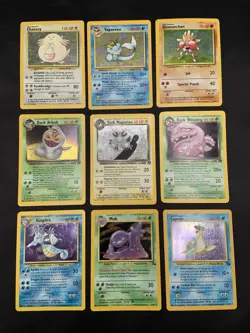 Vintage Pokemon Cards Rare Holo Lot Team Rocket, Base Set, Fossil, Jungle MP/HP - Image 1