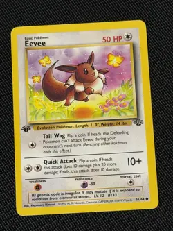 Pokemon TCG Eevee Jungle Card 51/64 Regular Common 1st Edition LP/MP - Image 1