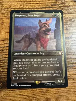 MTG Magic The Gathering Thick Stock Card Foil Dogmeat Ever Loyal - Image 1