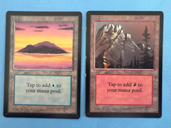 MTG Beta Edition Lands, Island and Mountain! 1993 Vintage Magic! - Image 1