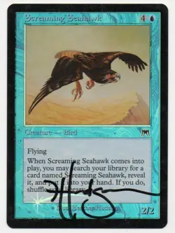 MTG M:tG ONSLAUGHT Screaming Seahawk FOIL - SIGNED by Heather Hudson! - Image 1