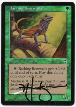 MTG M:tG TORMENT Basking Rootwalla FOIL - SIGNED by Heather Hudson! - Image 1