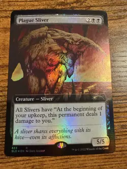 MTG Magic The Gathering Secret Lair Drop Extended Art FOIL Plague Sliver - Image 1