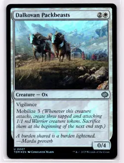 MTG Tarkir Dragonstorm U Dalkovan Packbeasts #0007 FOIL - Image 1