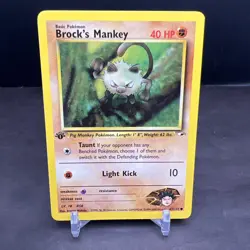 Pokemon 1st Edition Gym Heroes Brock's Mankey 67/132 NS1 - Image 1