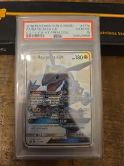 Pokemon TCG Rayquaza GX Sun & Moon #177a Alternate Art PSA 10 - Image 1