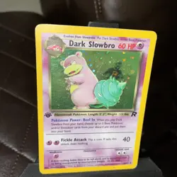 ⭐1st Edition Holo Dark Slowbro 12/82 Team Rocket Rare Pokemon Vintage WOTC - Image 1