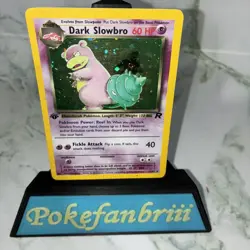 ⭐1st Edition Holo Dark Slowbro 12/82 Team Rocket Rare Pokemon Vintage WOTC - Image 2