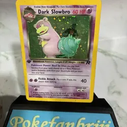 ⭐1st Edition Holo Dark Slowbro 12/82 Team Rocket Rare Pokemon Vintage WOTC - Image 4