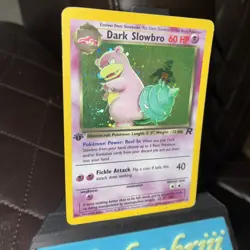 ⭐1st Edition Holo Dark Slowbro 12/82 Team Rocket Rare Pokemon Vintage WOTC - Image 5