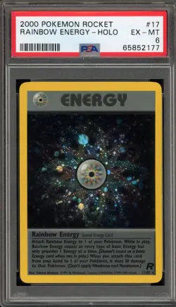 Pokemon Rainbow Energy Team Rocket Unlimited Holo Rare #17 PSA 6 - Image 1