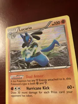 Lucario 78/135 Black & White Plasma Storm Holo Rare Pokemon TCG Card - Image 2