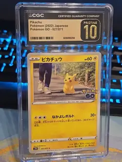 ✨🖤 Pikachu 027/071 Certified Pristine 10 Graded Pokemon GO 027 Stamped Official - Image 1