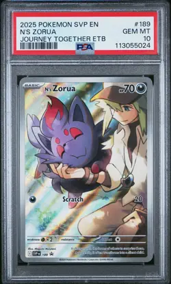 2025 POKEMON SVP EN-SV BLACK STAR PROMO #189 N'S ZORUA PSA 10 - Image 1