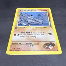 Pokemon 1st Edition Gym Heroes Brock's Rhyhorn 70/132 NS1 - Image 3