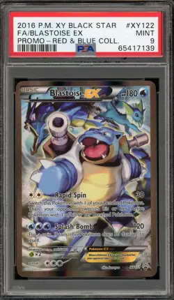 Pokemon Blastoise EX Red & Blue Coll. Black Star Full Art Promo XY122 PSA 9 Mint - Image 1