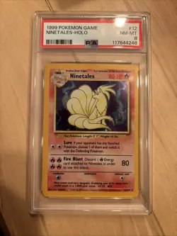 1999 Pokemon Base Set Unlimited Ninetales #12 Holo Rare 12/102 - PSA 8 NM-MT - Image 1