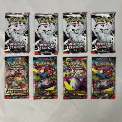 HEAVY! Lot Of 8! Pokemon TCG Mega Evolutions + White Flare Booster Pack Sealed! - Image 1