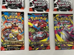 HEAVY! Lot Of 8! Pokemon TCG Mega Evolutions + White Flare Booster Pack Sealed! - Image 5