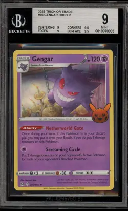 Pokemon Gengar 2023 Trick or Trade Holo Rare #066 BGS 9 Mint - Image 1