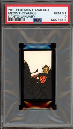 Pokemon Hanafuda Meowth/Tauros Kanto January PSA 10 Gem Mint - Image 1
