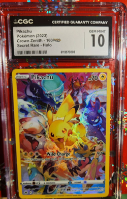 Pokemon Pikachu Crown Zenith Secret Rare Full Art #160 CGC 10 Gem Mint - Image 1