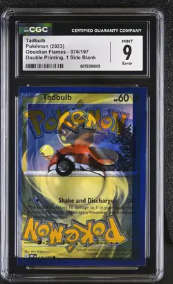 Pokemon TCG - Tadbulb 076/197 OBF - CGC 9 Error - Double Printing 1 Side Blank - Image 2