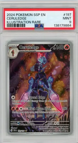PSA 9 2024 Ceruledge #197 Sv08: Surging Sparks 2024 Pokemon Illustration Rare - Image 1