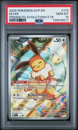 Pokemon TCG Prismatic Evolutions ETB Promo Eevee 173 PSA GEM MT 10 - Image 1